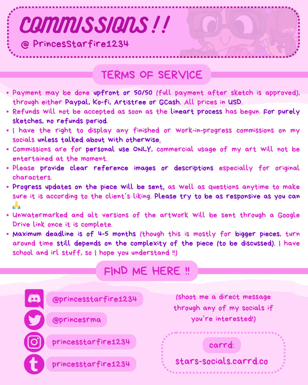 Terms and Conditions + Socials Terms and Conditions + Socials